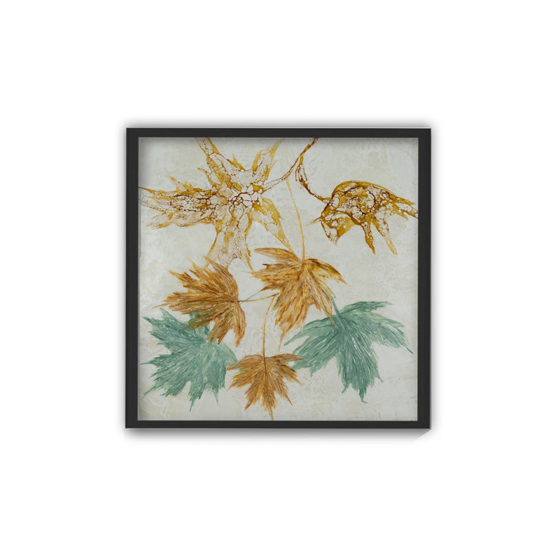 "Lustrous Foliage", art mural sur toile, H 12 po x l 12 po, Cadre flottant noir