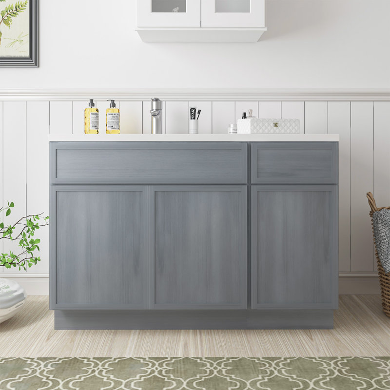 Base de meuble-lavabo simple 48 po seulement, Argent argent