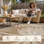 Tapis d'extérieur tissé tropical résistant aux rayons UV brun clair / ivoire-1581489972-1585541001