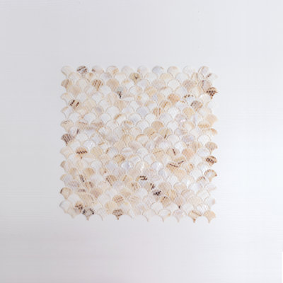 Mother of Pearl 1" x 1" Seashell Fish Scale Mosaic Sheet