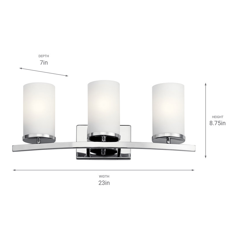 Crosby 3 - Light Dimmable Vanity Light, Chrome