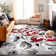 Rooshi Floral Gray/Red Area Rug