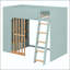 Lit mezzanine simple avec tablettes et tiroir de rangement-133569050-133569051