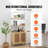 Rattan Bookshelf Ladder Shelf with 2 Doors Rectangle Storage Rack Natural