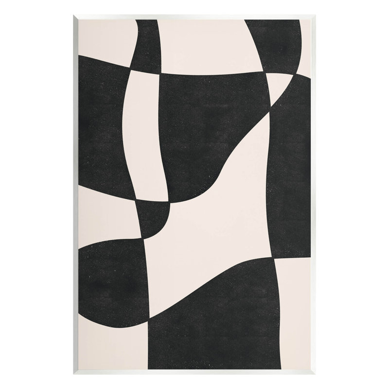 " Retro Wavy Checkered Pattern Shapes ", 15" H x 10" W x 0.5" D