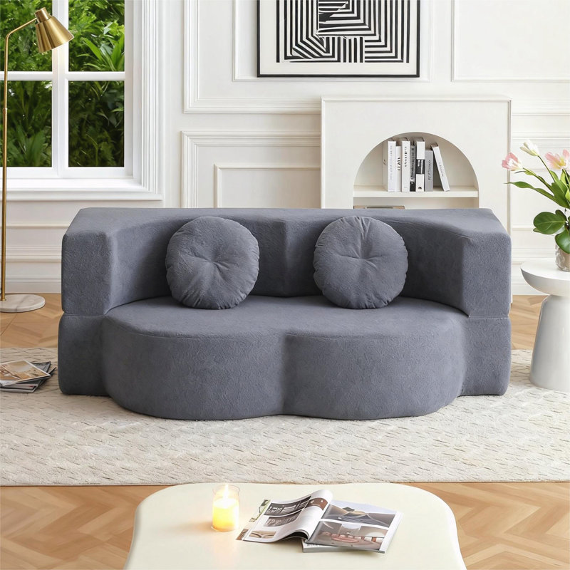 Causeuse de plancher et futon, Gris