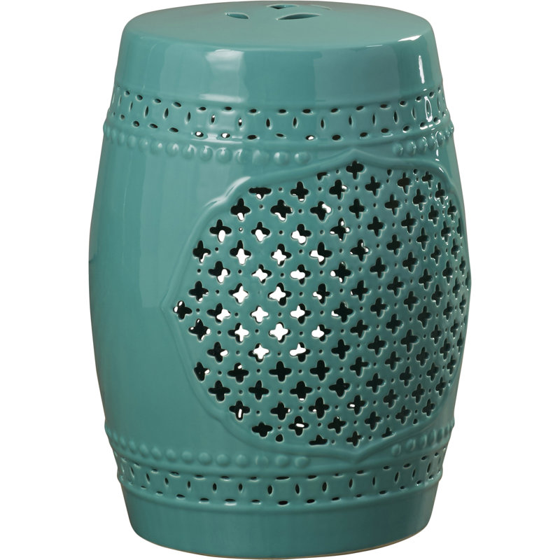 Octavius Ceramic Accent Stool, Robbin's Egg Blue