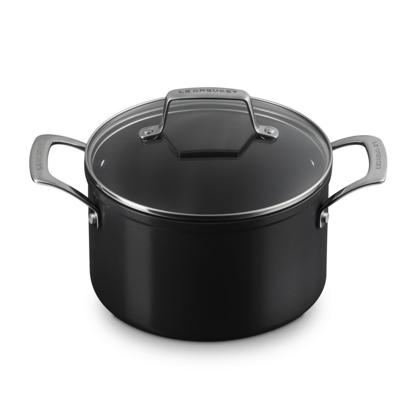 Le Creuset Essential Non-Stick Ceramic Stockpot With Glass Lid 4 Qt.