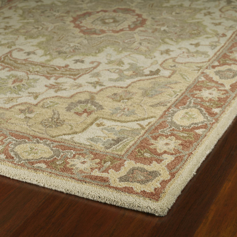 Tapis brun / vert / beige en laine touffeté à la main Chisolm, Rectangle 2 pi x 3 pi