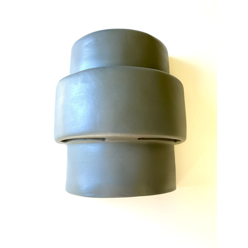 Nis Ceramic Flush Mounted Sconce, Dark Gray