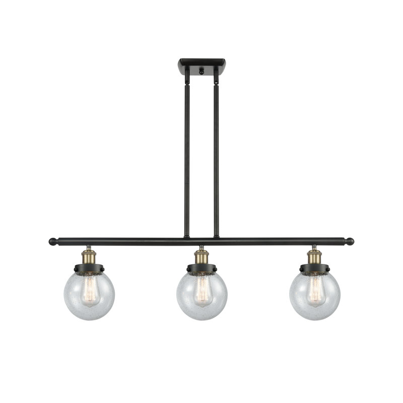 Chippewa 3 - Light Kitchen Island Pendant, No Bulb Included, Seedy, Black Antique Brass