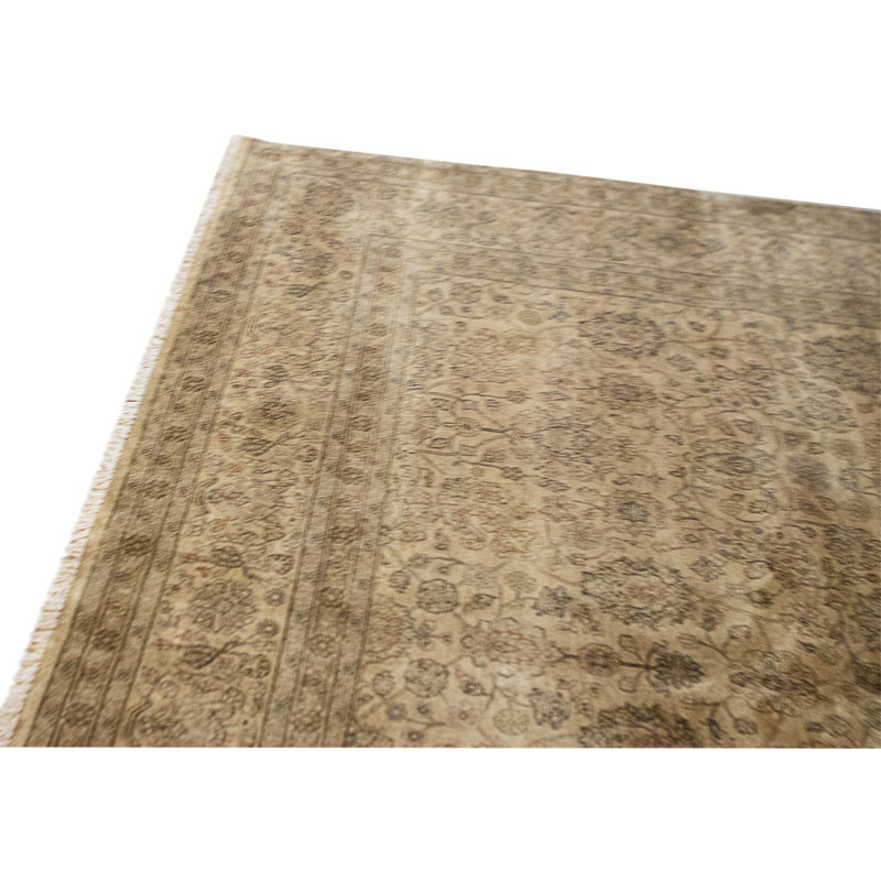 Tapis doré et doré de haute qualité noué à la main