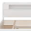 Grand lit plateforme avec rangement en bois avec 2 tiroirs et 1 lit gigogne simple, tête de lit avec rangement à DEL pour enfants adultes-1213323636