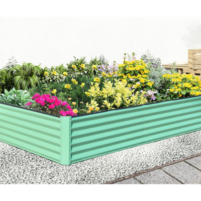 Galvanized Raised Garden Bed 8X4x1.5 Ft - For A Mesmerizing Outdoor Scene