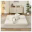 Canapé-lit pliant convertible en chenille beige Comfy-1183182394
