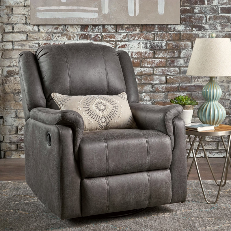 Fauteuil inclinable coulissant avec pivot, Microfibre grise