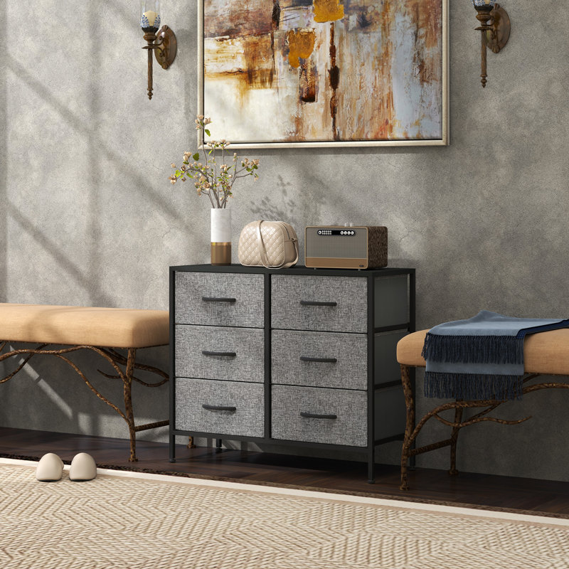 80cm W 6 - Drawer Chest of Drawers, Black