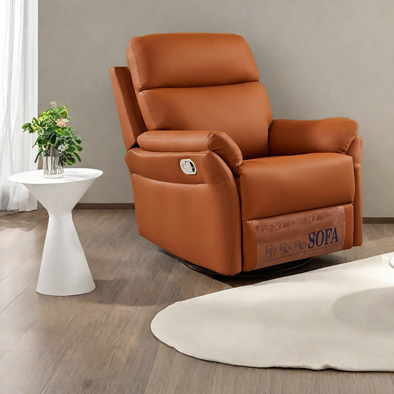 Chaise longue élégante en similicuir luxueux, Orange