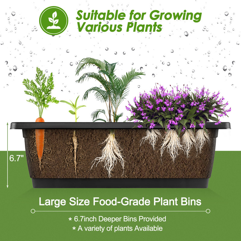 Denishia 5-Tier Vertical Raised Garden Bed, 45" H x 26" W x 22.75" D, Dark Gray/Black, 1