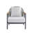 Orla Outdoor Patio Rope Club Chair, Gray Finish Frame With Gray Cushion, Set Of 1