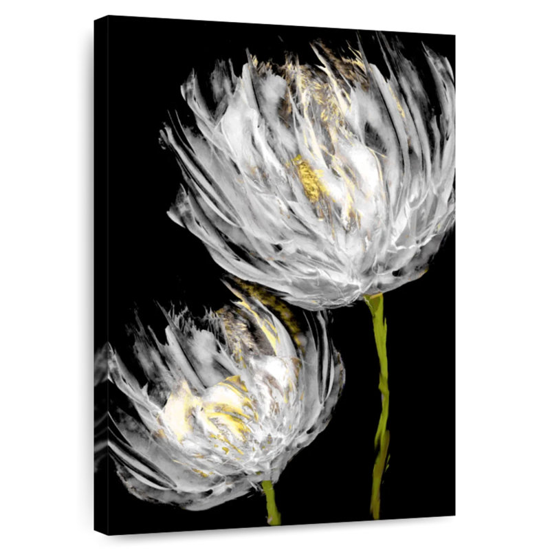 Harnek Tulips On Black II, 39" H x 26" W
