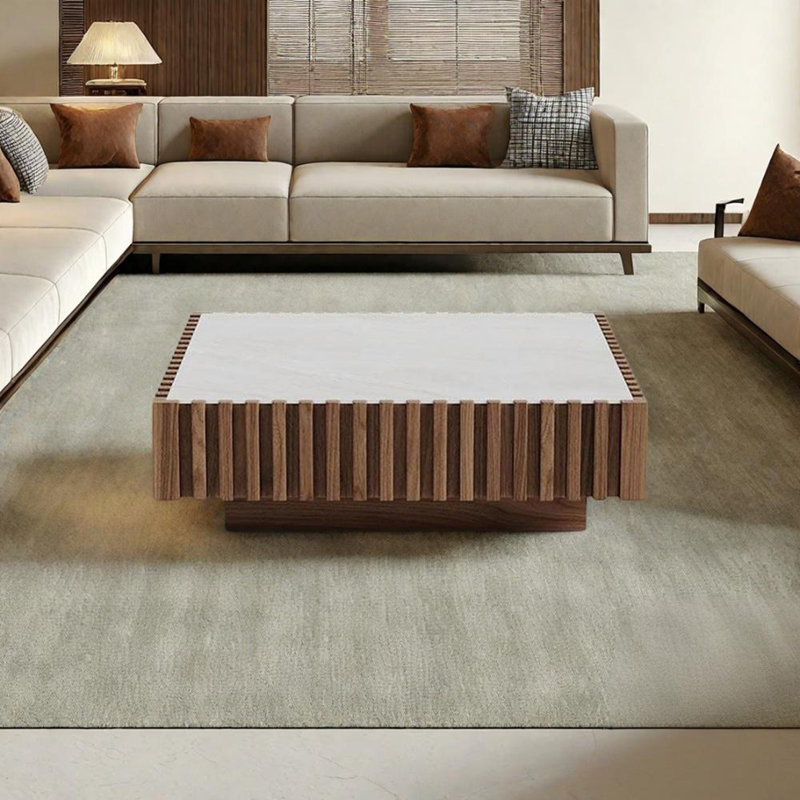 Table basse Mid-style couleur noyer