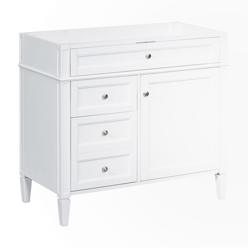 Meuble-lavabo de salle de bain sans lavabo supérieur, Blanc