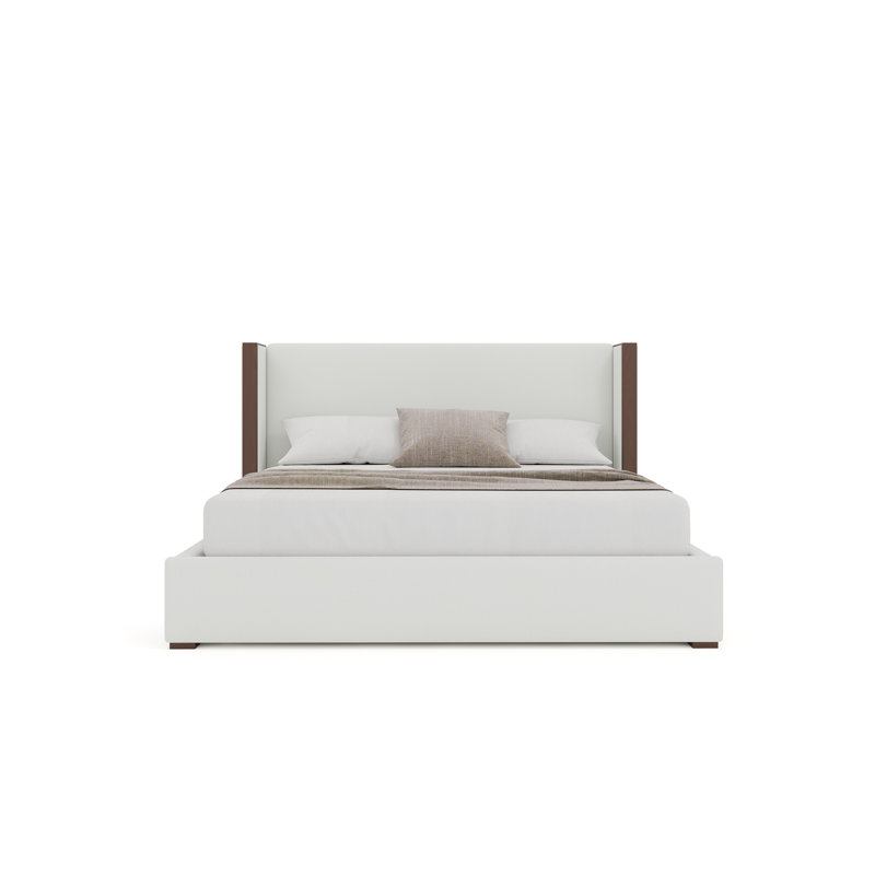 Irenne Low Upholstered Bed, California King, Boucle Natural