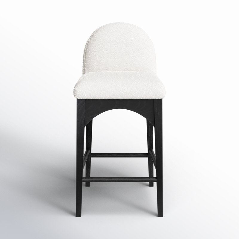 Tabouret de comptoir Waldorf, Noir, noir, noir, noir, Crème Boucle