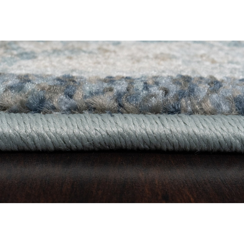Tapis oriental bleu, Tapis de couloir 2 pi 2 po x 7 pi 5 po