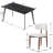Juvan 5-Piece Modern Rectangular Sintered Stone Dining Table Set With 4 Solid Wood Chairs-790321565-790321560-790321542