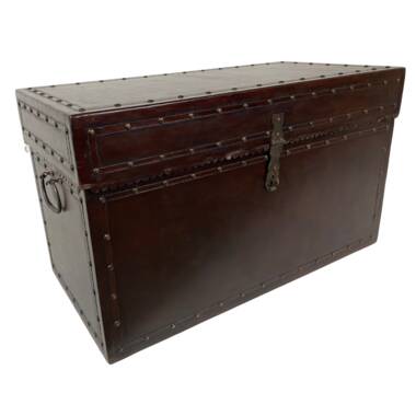 World Menagerie Prem 2 Piece Leather Vintage Trunk & Reviews