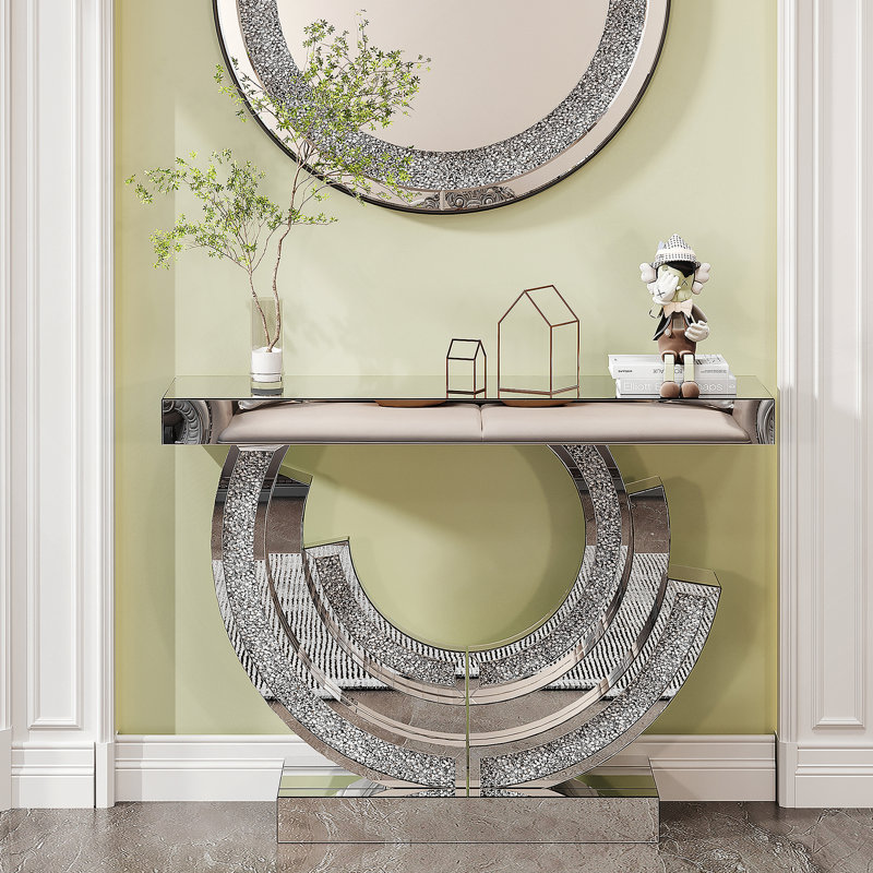 Console en miroir pour le salon, Argent