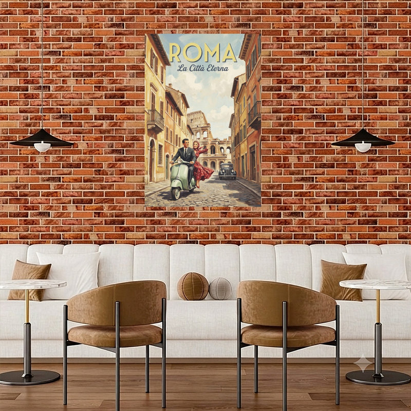 Impression sur toile romantique romantique, Rome, H 48 po x l 32 po