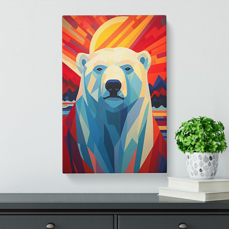 Polar Bear Constructivism No.3 - Wrapped Canvas, 60cm H x 40cm W x 3cm D