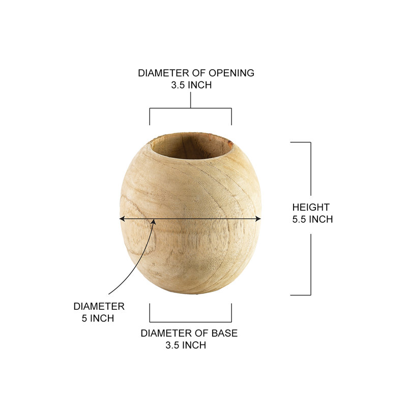 Slidell Handmade Wood Table Vase
