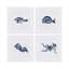 Marine Motif Embroidered Linen Cocktail Napkins