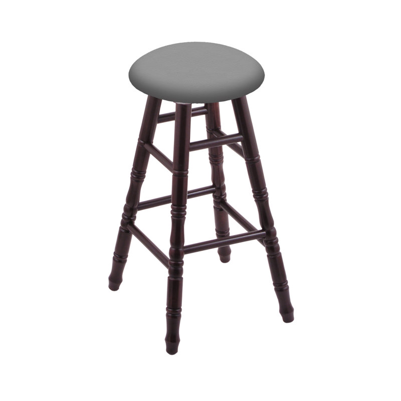 Swivel Upholsetered 36" Bar Stool, Dark Cherry Maple, Canter Folkstone Gray, Extra Tall (36" Seat Height)