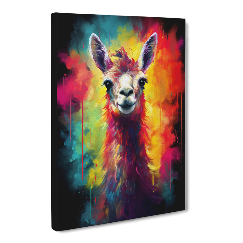 Llama Romanticism - Wrapped Canvas, 60cm H x 40cm W x 3cm D
