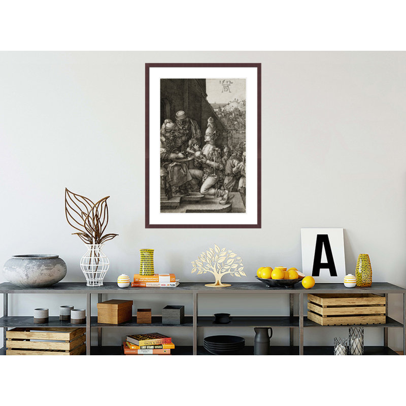 «Pilate lave ses mains» par Albrecht Dürer - impression giclée encadrée, H 29,5 po x l 21,13 po