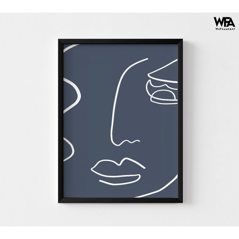 «Skin clinic», affiche, art mural abstrait, art plastique, bleu marine, H 24 po x l 18 po, Noir, noir, noir, noir