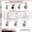 5 Inch High Temp Phenolic Caster Set 2 Brakes/Swivel Locks and 2 Rigid SCC