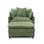 Ensemble de fauteuil club surdimensionné élégant et repose-pieds, chaise longue en tissu texturé crème-1499227285