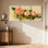 Bouquet de roses roses avec fleurs jaunes, ensemble de 3 impressions sur toile