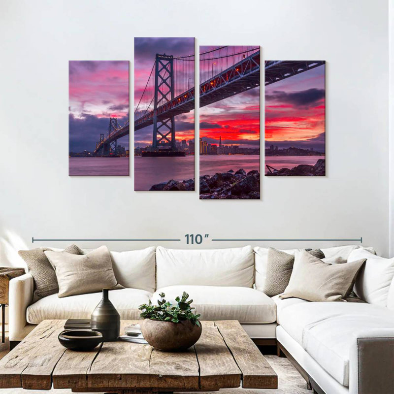 Lilie San Francisco Bay Bridge Twilight, 54" H x 84" W
