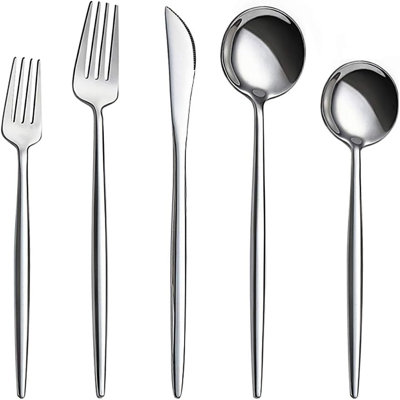 Luxury 20-Piece 18/10 Stainless Steel Flatware Set, Includes Steak Knives, Forks, And Spoons, Elegant Silverware For Dining And Entertaining