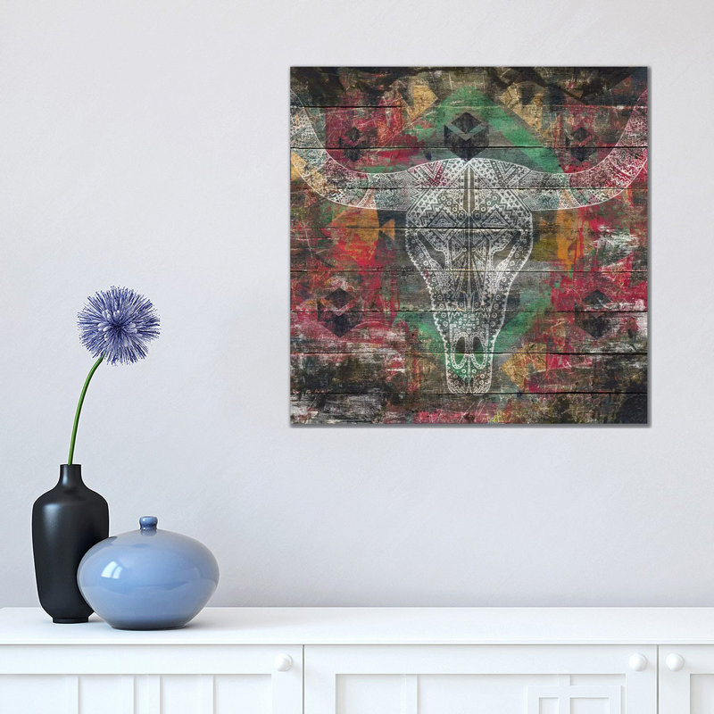 Ancestors (Cow Skull) by Diego Tirigall - Wrapped Canvas Print, 45.72 cm H x 45.72 cm W