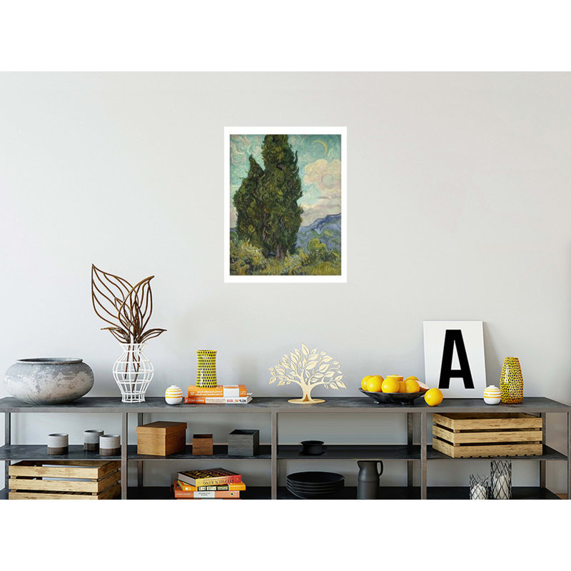 «Cypresses» par Vincent van Gogh - Estampe numérique, H 28 po x l 22 po