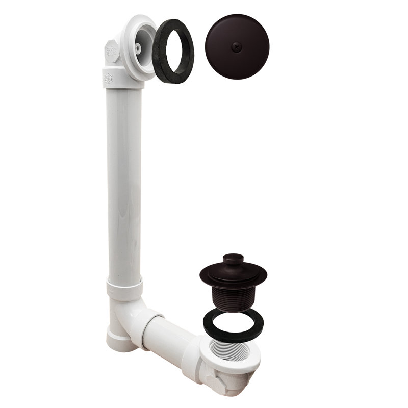 1-1 / 2 x 12 sch. Ensemble de drain de baignoire 40 pieds en PVC avec trop-plein à un trou, Bronze huilé