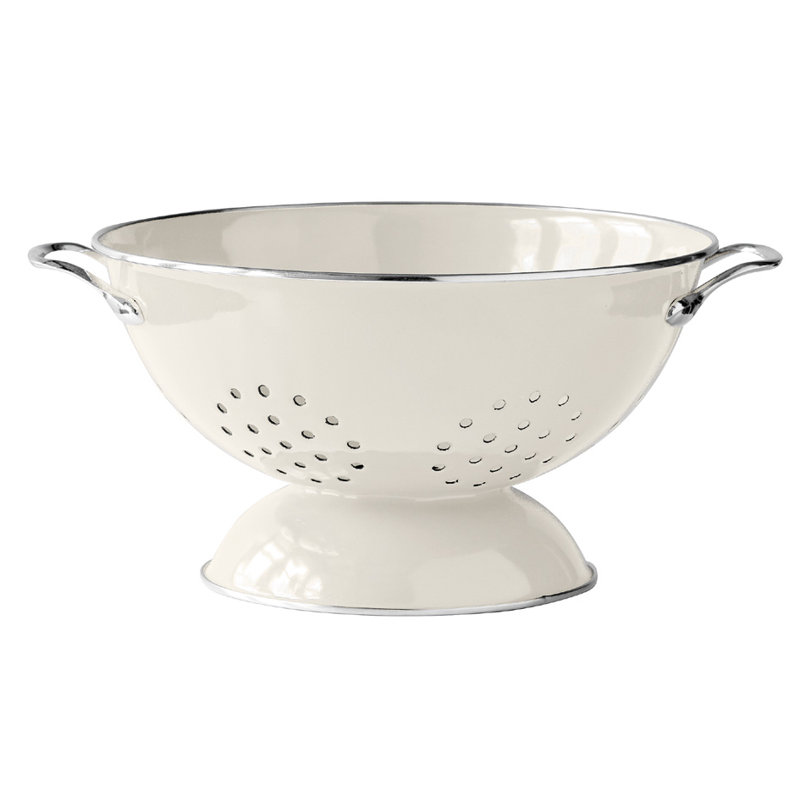 Symple Stuff Stainless Steel Colander, Cream